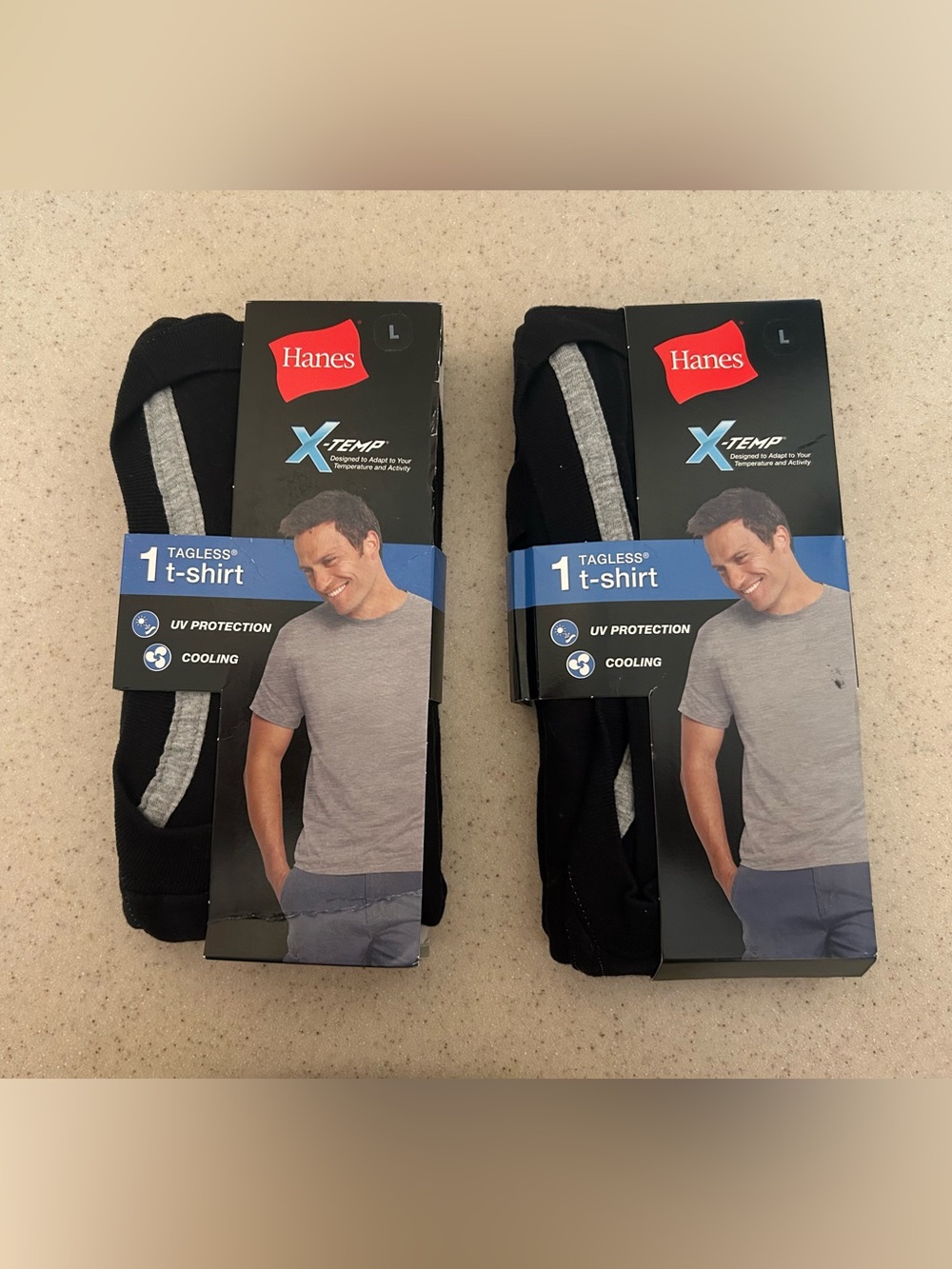 Hanes Black Short Sleeve X-Temp Tagless T-Shirts  (2-Pack)